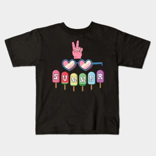 Hello Summer Vacation Ice Cream Popsicle Ice Lolly Kids T-Shirt